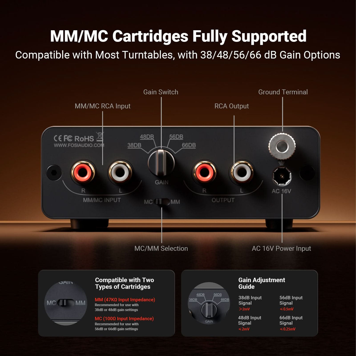 Fosi Audio Box X5 Phono Preamplifier